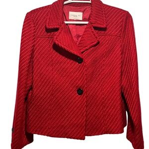 Madison‎ Hill Red Textured Wool Blend Blazer Women'..See Photo Measurements